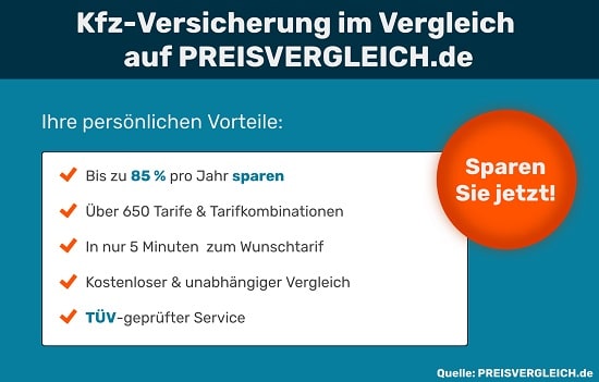 Kfz Versicherung im Vergleich auf PREISVERGLEICH.de